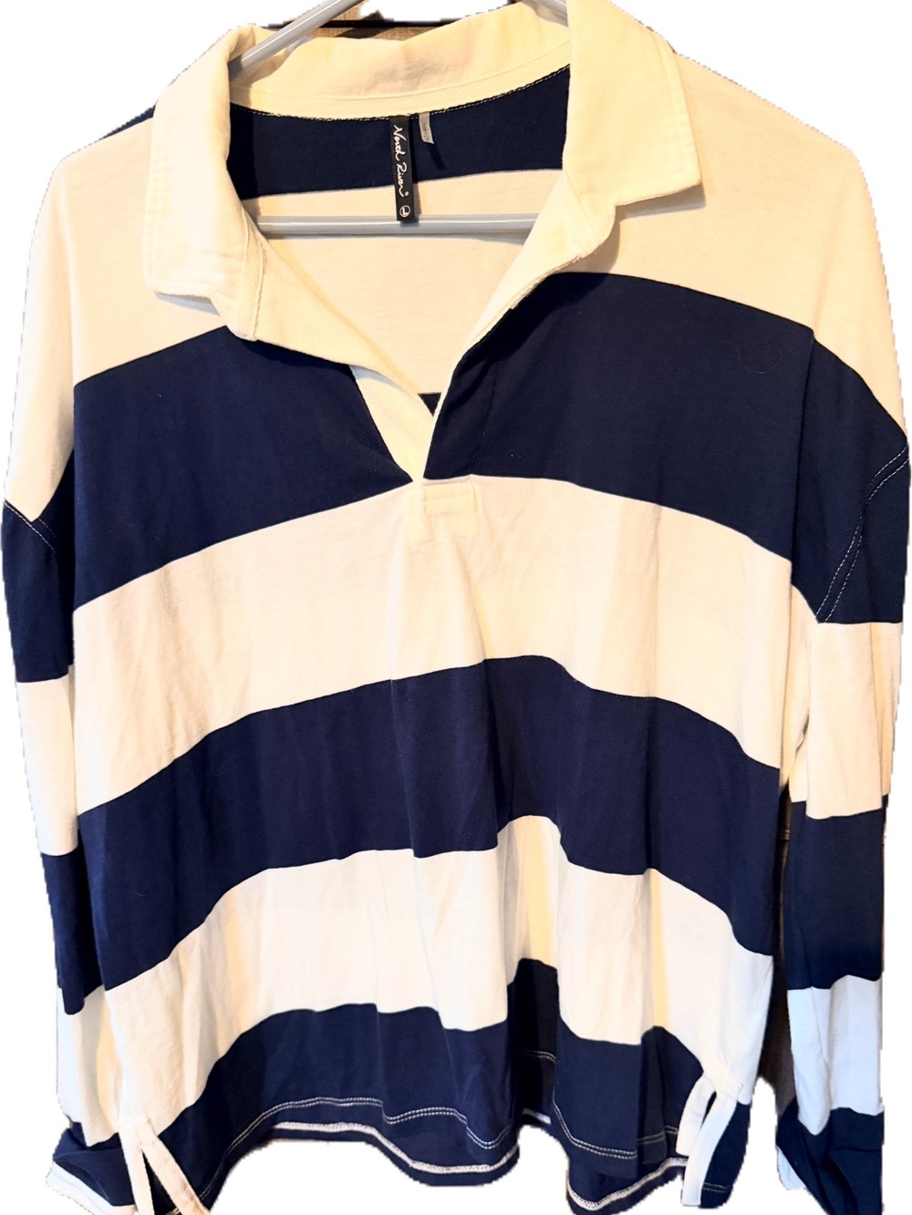 Nautical Stripe Rugby Shirt - Navy & White -
